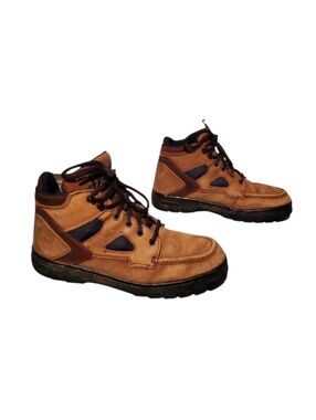 G.H. Bass & Co. Brown Leather Moc-Toe Combat Ankle Boots Men's Size 9